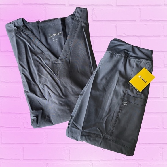 Medical Scrubs (Top & Bottoms) WonderWink W123 | in Gray | Women's XL | NWT - Picture 1 of 10